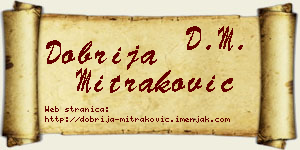 Dobrija Mitraković vizit kartica